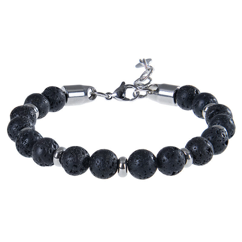 Buddha Stones Tiger Eye Various Natural Stone Beads Protection Bracelet - Lava Rock(Wrist Circumference:17-20 cm) - image 11