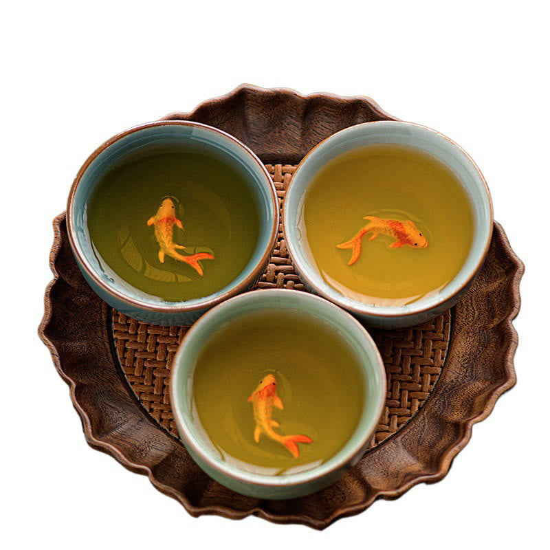 Buddha Stones Hand Painted Koi Fish Ceramic Teacup Kung Fu Tea Cup 50ml - image 13
