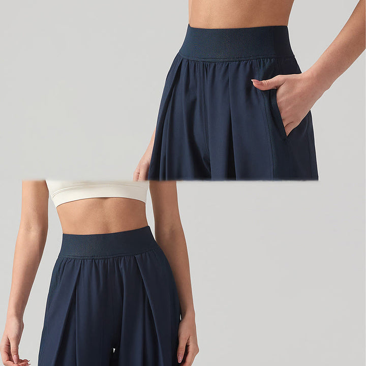 Buddha Stones Solid Color Breathable Women's Wide Leg Pants Sports Yoga Sweatpants With Pockets - image 11