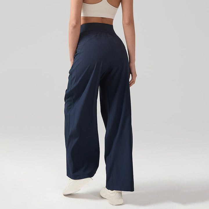 Buddha Stones Solid Color Breathable Women's Wide Leg Pants Sports Yoga Sweatpants With Pockets - image 8