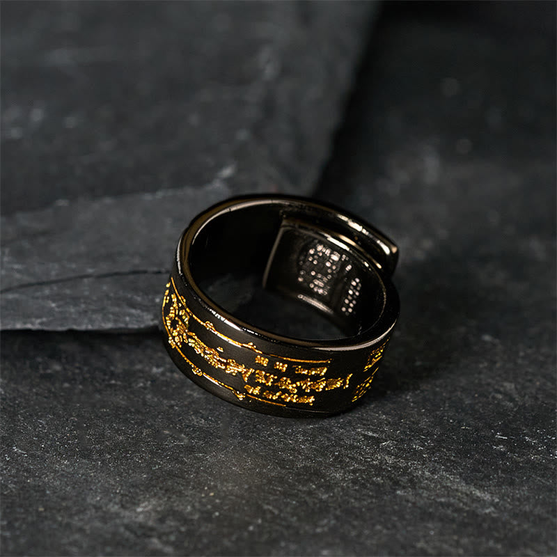 Buddha Stones Copper Word Adjustable Balance Ring - image 9
