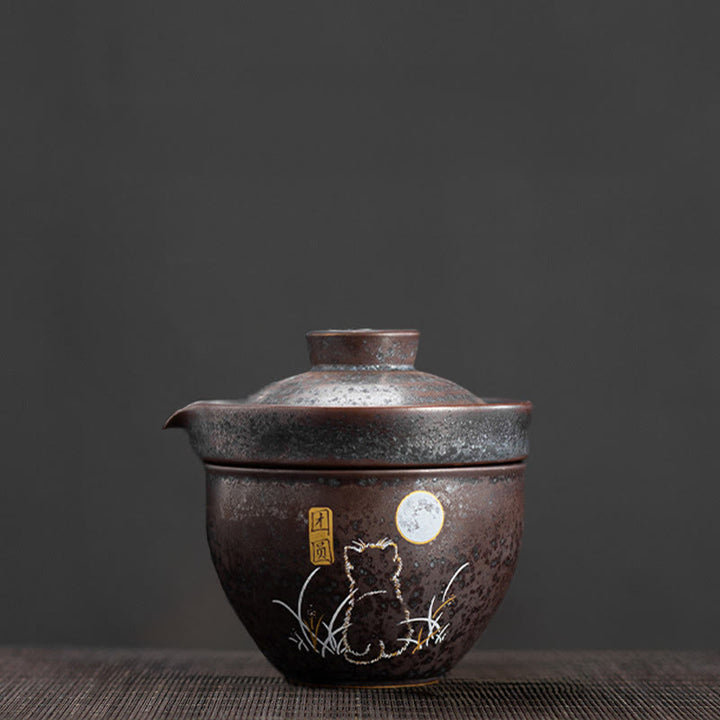 Buddha Stones Cute Cat Teacup Kung Fu Tea Cup  - image 1