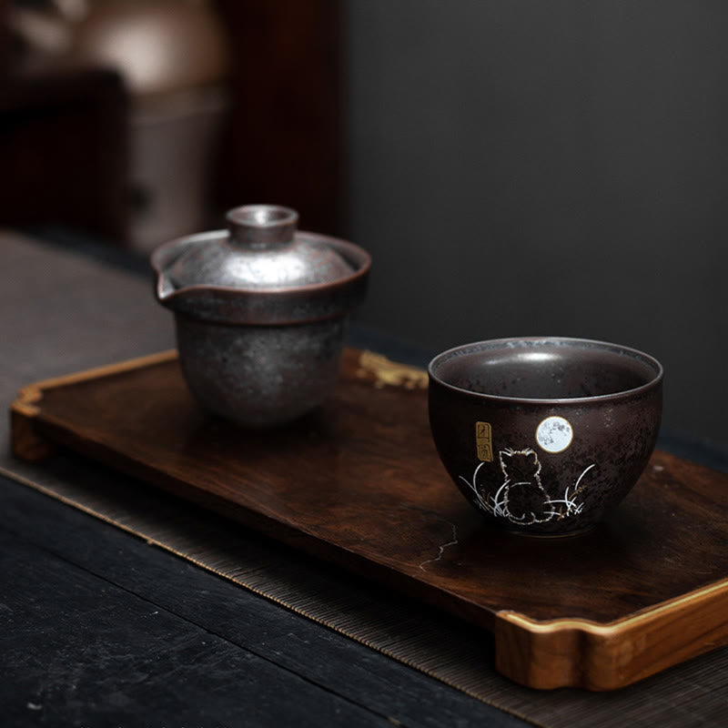 Buddha Stones Cute Cat Teacup Kung Fu Tea Cup  - image 4