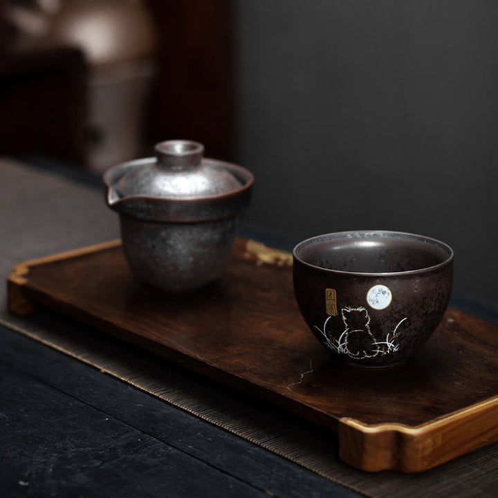Buddha Stones Cute Cat Teacup Kung Fu Tea Cup  - image 4