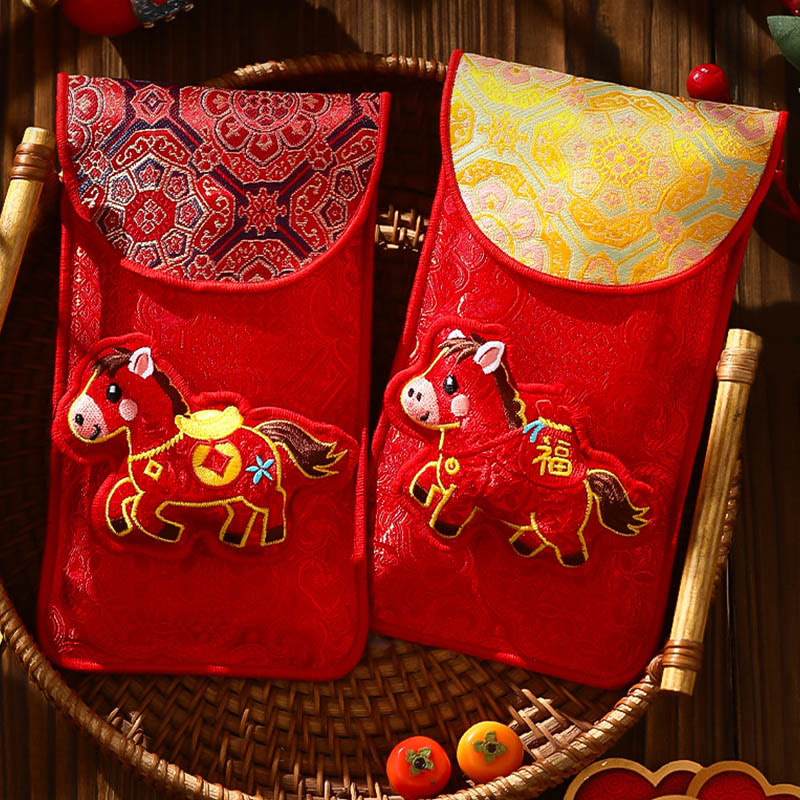 Buddha Stones Year Of The Horse 2026 New Year Fu Character Lucky Embroidery Chinese Red Envelope - image 17
