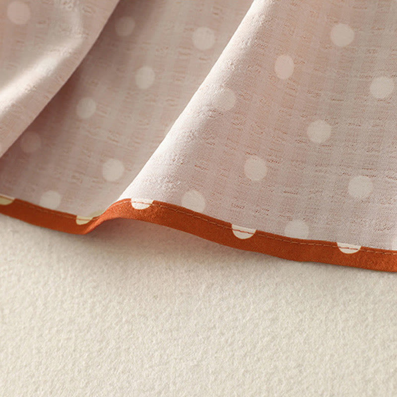 Buddha Stones Fall Polka Dot Design Crew Neck Long Sleeve Cotton Women's Midi Dress - image 7