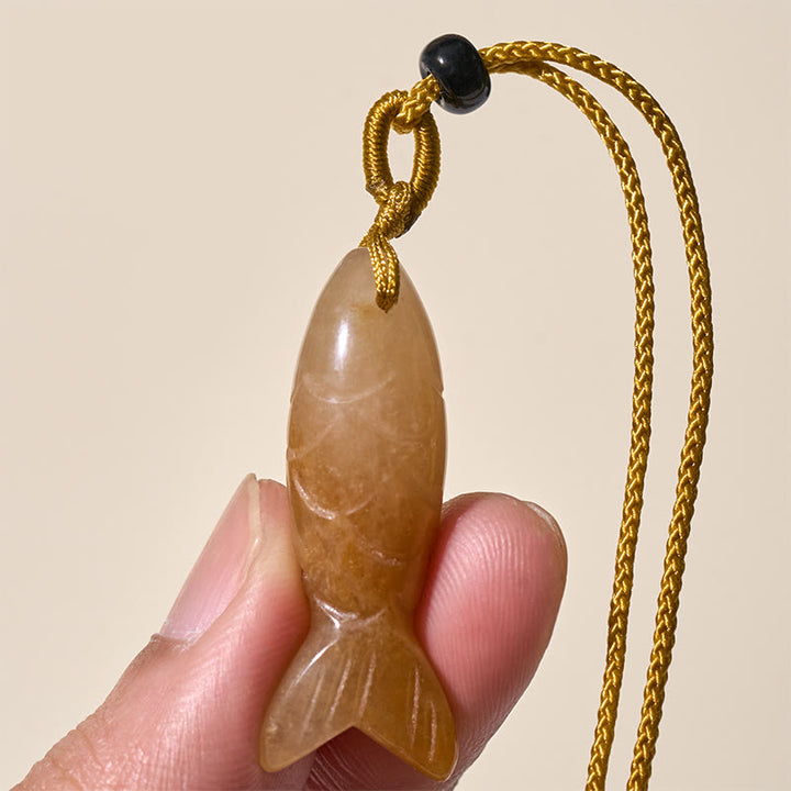 Buddha Stones Carving Koi Fish Pink Crystal Indian Agate Amethyst Warmth Prosperity Necklace Pendant - image 19