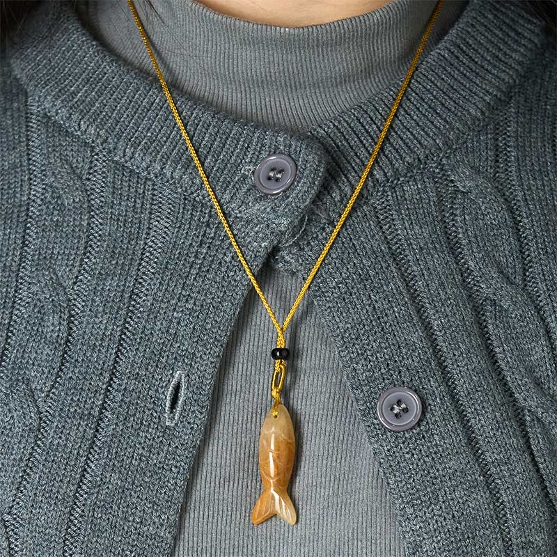 Buddha Stones Carving Koi Fish Pink Crystal Indian Agate Amethyst Warmth Prosperity Necklace Pendant - image 20