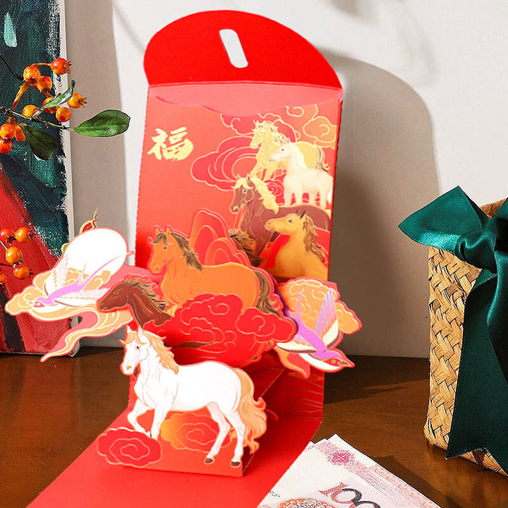 Buddha Stones Year Of The Horse 2026 New Year Fu Character 6pcs Chinese Red Envelope - image 7