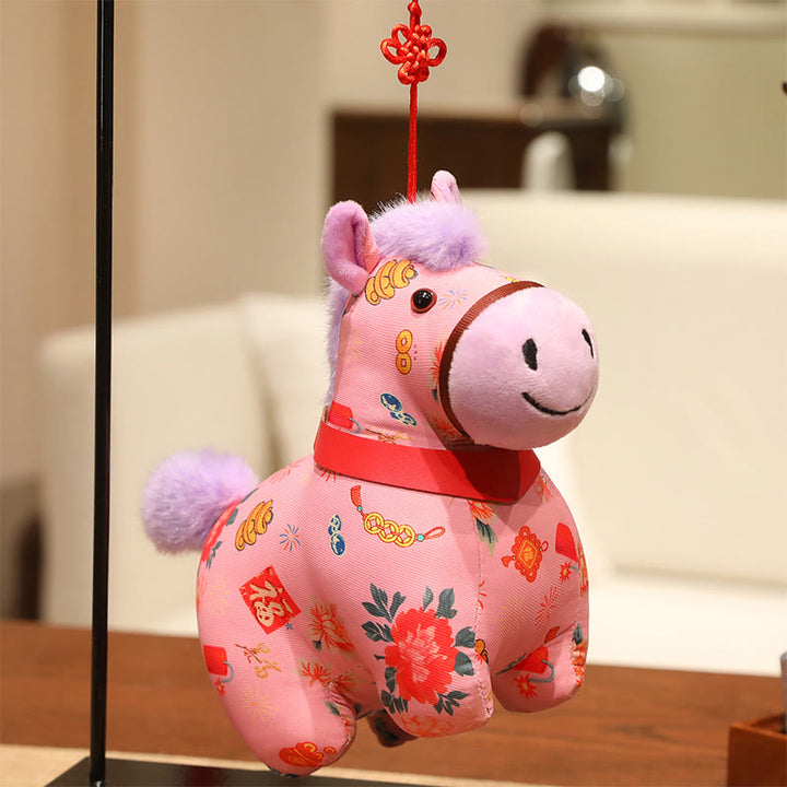 Buddha Stones Year Of The Horse Red String Chinese Knotting Hanging Decoration - Pink Horse - 20cm - image 12