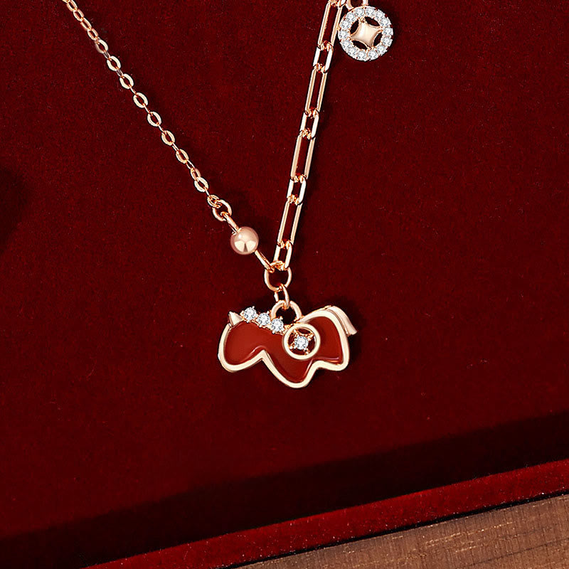 Buddha Stones Year Of The Horse Red Agate 925 Sterling Silver Confidence Necklace Pendants - image 2