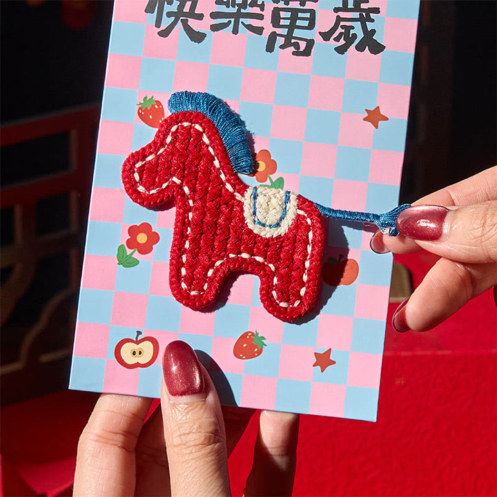 Buddha Stones Year Of The Horse 2026 New Year Embroidery Blessings Luck 6pcs Chinese Red Envelope - image 21
