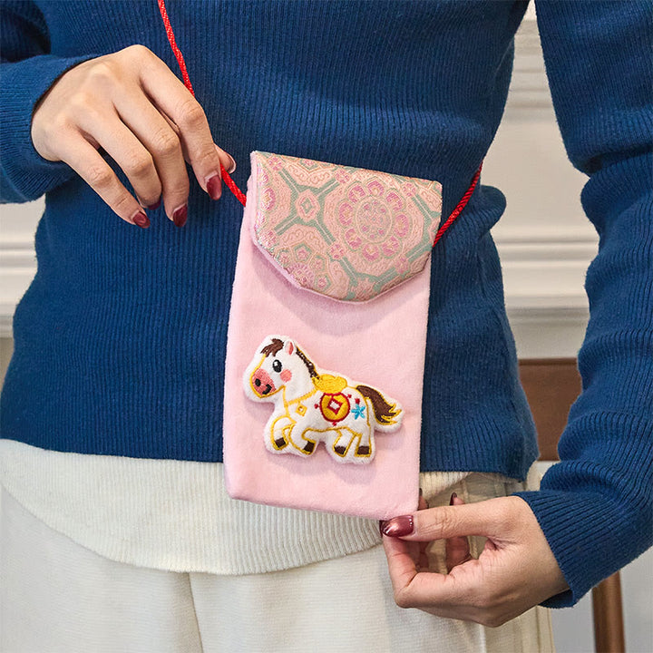 Buddha Stones Year Of The Horse 2026 New Year Fu Character Ingot Pattern Embroidery Chinese Red Envelope - image 4