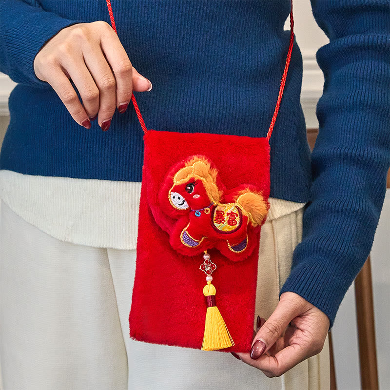 Buddha Stones Year Of The Horse 2026 New Year Fu Character Get Rich Tassel Embroidery Chinese Red Envelope - image 5