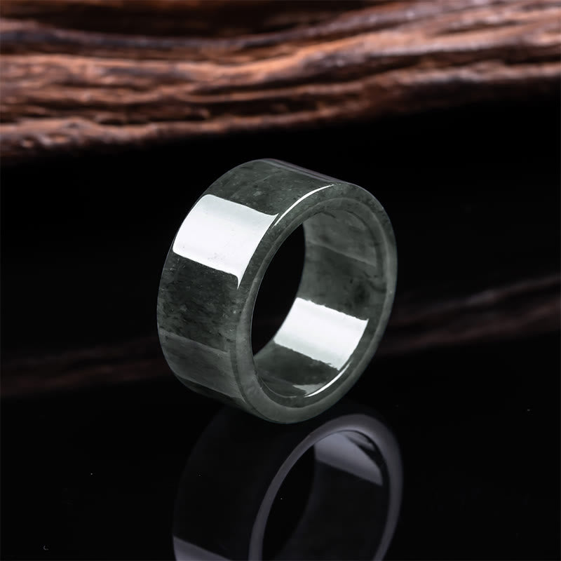Buddha Stones Jade Prosperity Abundance Luck Ring - image 1