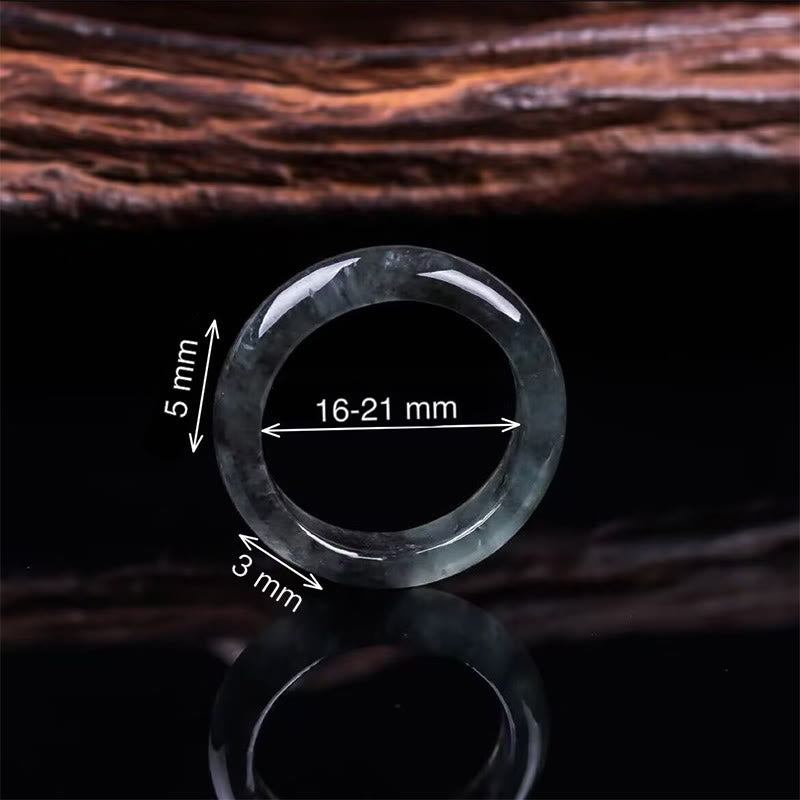 Buddha Stones Jade Prosperity Luck Abundance Ring - image 2