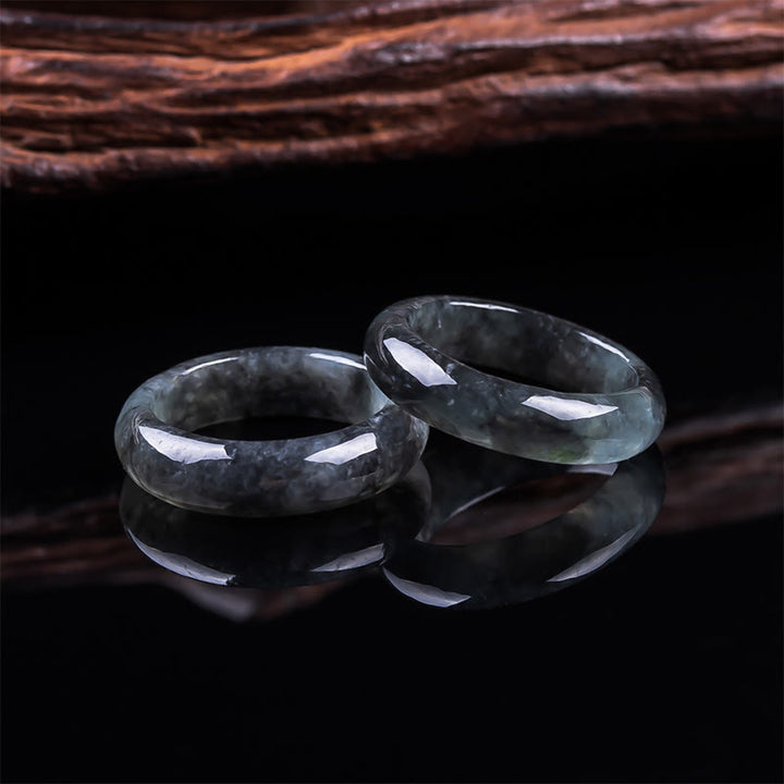 Buddha Stones Jade Prosperity Luck Abundance Ring - image 0