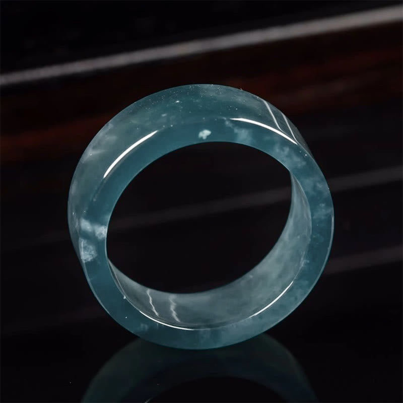 Buddha Stones Jade Luck Abundance Prosperity Ring - image 1