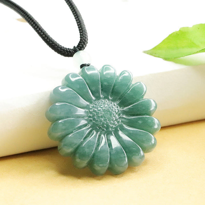 Buddha Stones Sunflower Jade Abundance Necklace Pendants - image 1