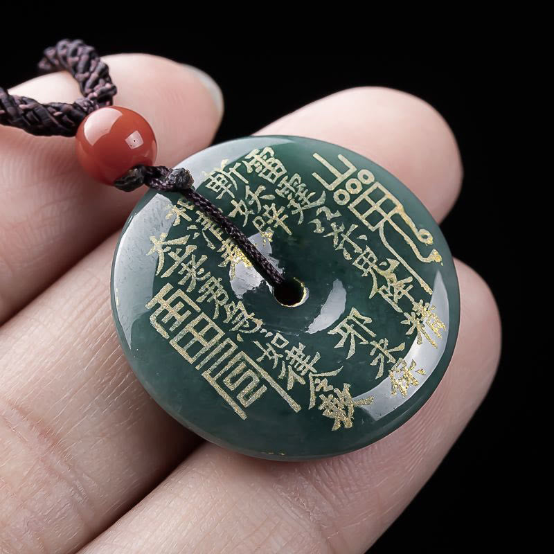 Buddha Stones Mountain Ghosts Spend Money Peace Buckle Jade Luck Necklace Pendant - image 4