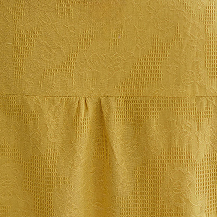 Buddha Stones Three-dimensional Flowers Design Crew Neck Short Sleeve Cotton Women's Shirt - image 15