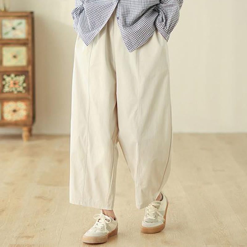 Buddha Stones Simple Lines Design Ankle-Length Women's Harem Pants With Pockets - image 1