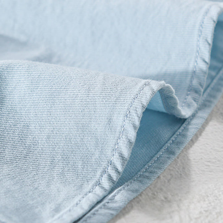 Buddha Stones Summer Buttons Down Two Decorative Pockets Men's Half Sleeve Cotton Shirt - image 4