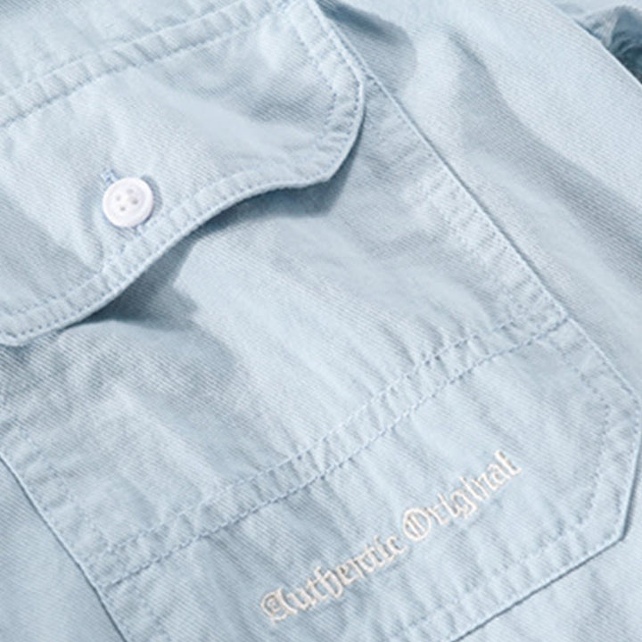 Buddha Stones Summer Buttons Down Two Decorative Pockets Men's Half Sleeve Cotton Shirt - image 3