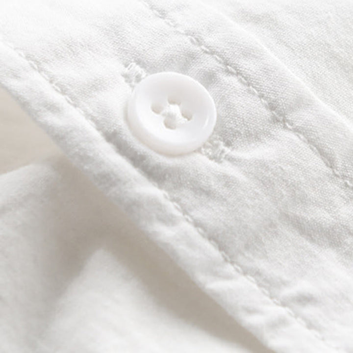 Buddha Stones Summer Buttons Down Bird Embroidery Decorative Pocket Men's Short Sleeve Cotton Shirt - image 8