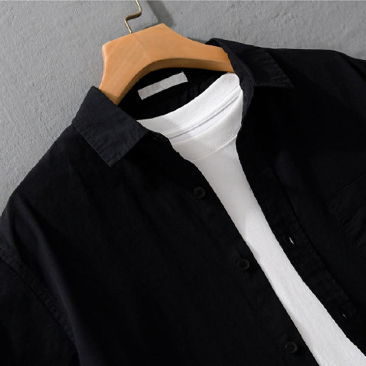 Buddha Stones Summer Buttons Down Bird Embroidery Decorative Pocket Men's Short Sleeve Cotton Shirt - image 11