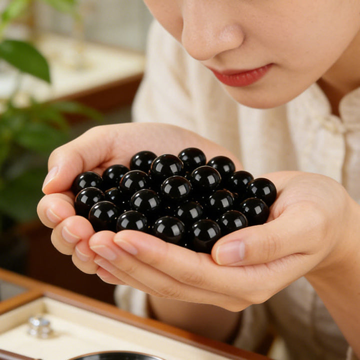 Buddha Stones Year Of The Horse Black Obsidian Strength Bracelet - image 10