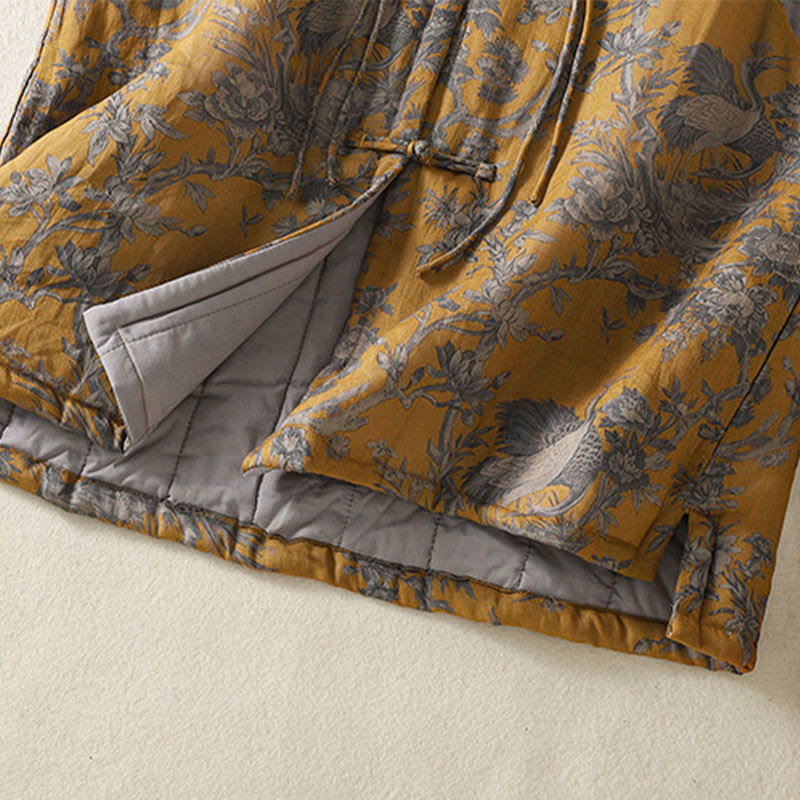 Buddha Stones Crane Flowers Branches Frog-Button Pattern Cotton Women's Sleeveless Vest Waistcoat - image 10