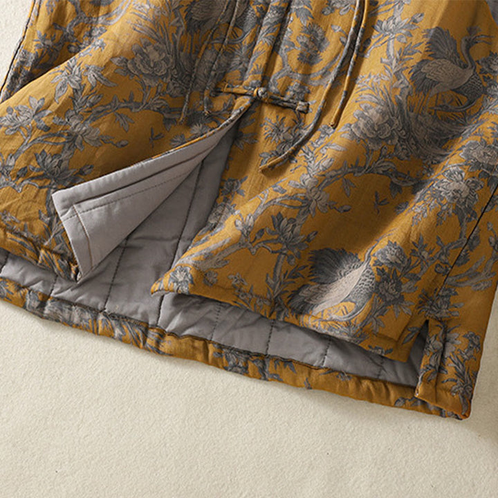 Buddha Stones Crane Flowers Branches Frog-Button Pattern Cotton Women's Sleeveless Vest Waistcoat - image 10