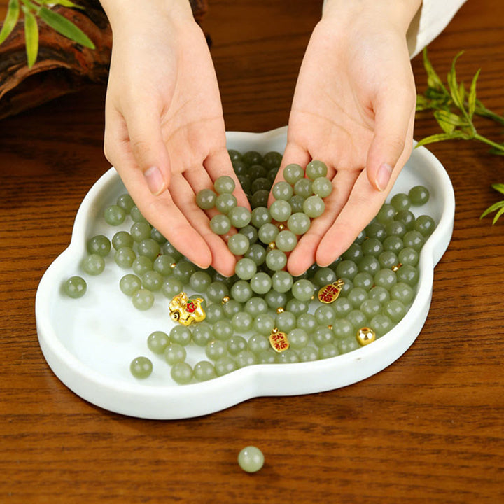 Buddha Stones Year Of The Horse Hetian Jade Abundance Bracelet - image 11