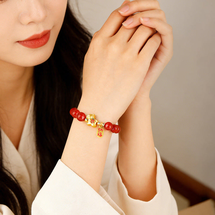 Buddha Stones Year Of The Horse South Red Agate Success Bracelet - image 3