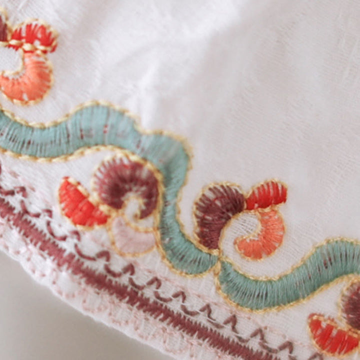 Buddha Stones Jacquard Frog-button Stand Collar Embroidered Three Quarter Sleeve Design Women's Cotton Shirt - image 23