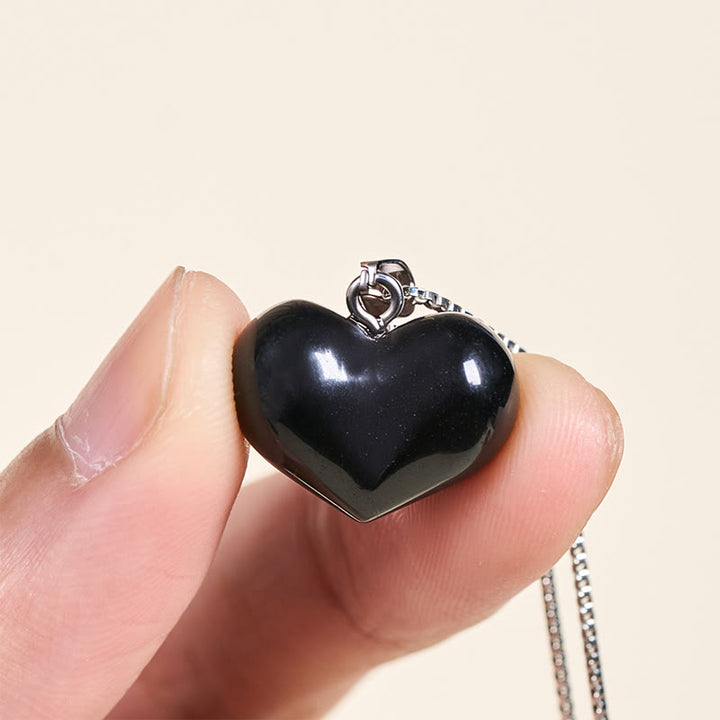 Buddha Stones Heart Design Amethyst Topaz Pink Crystal Opal Tiger Eye White Crystal Red Jasper Amazonite Green Aventurine Black Obsidian Citrine Balance Necklace Pendant - image 41