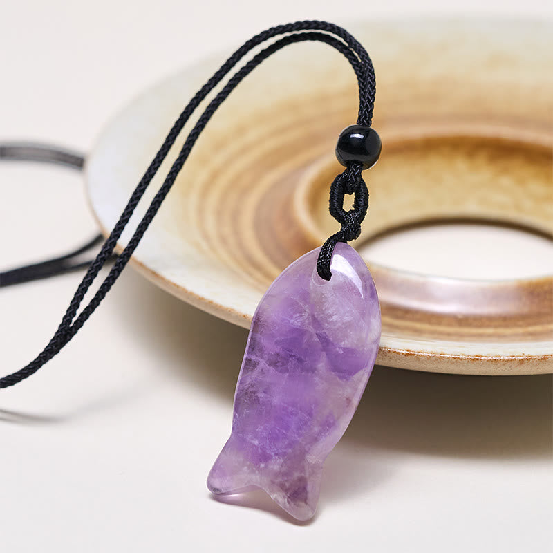 Buddha Stones Koi Fish Pink Crystal Indian Agate Amethyst Topaz Red Jasper Success Warmth Necklace Pendant - image 53