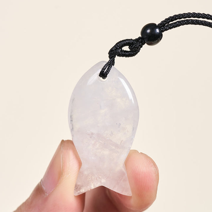 Buddha Stones Koi Fish Pink Crystal Indian Agate Amethyst Topaz Red Jasper Success Warmth Necklace Pendant - image 48