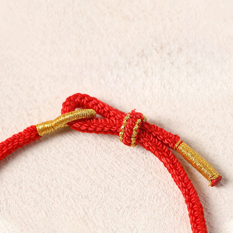 Buddha Stones Year Of The Horse Copper Red String Fu Character Lotus Luck Bracelet - image 16