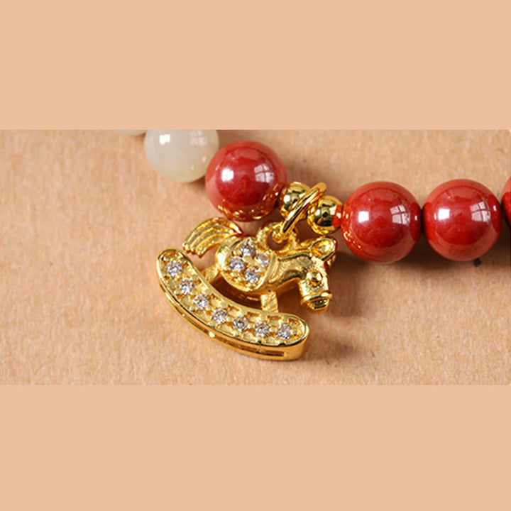 Buddha Stones Year Of The Horse Cinnabar Copper Hetian Jade Concentration Bracelet - image 18