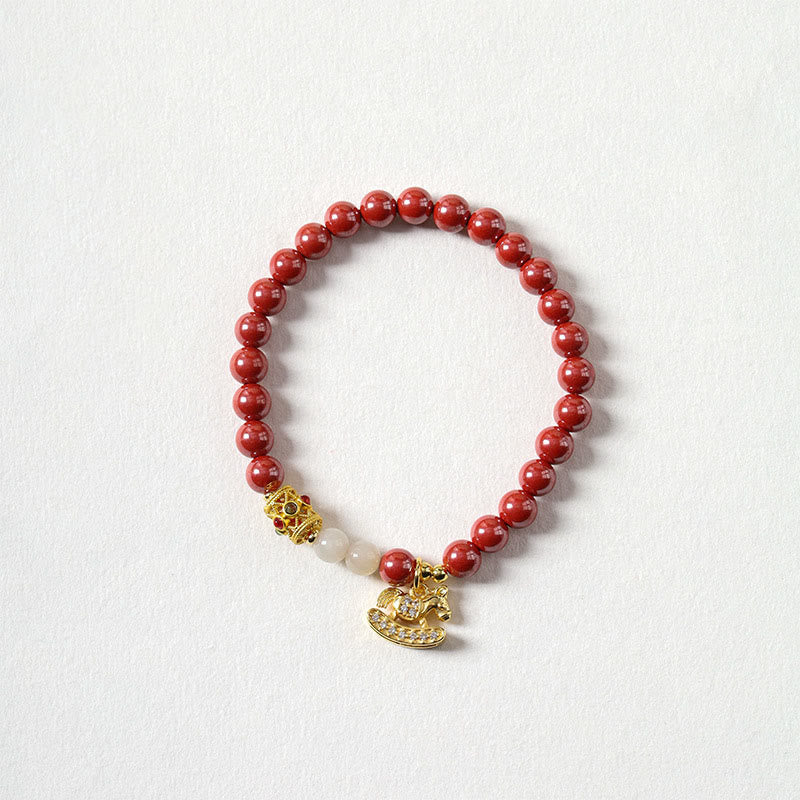 Buddha Stones Year Of The Horse Cinnabar Copper Hetian Jade Concentration Bracelet - image 14