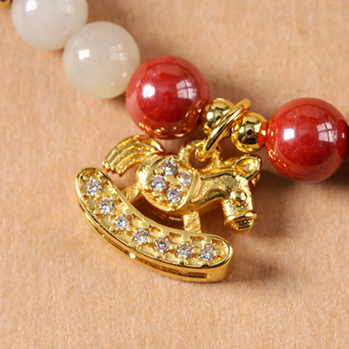 Buddha Stones Year Of The Horse Cinnabar Copper Hetian Jade Concentration Bracelet - image 17