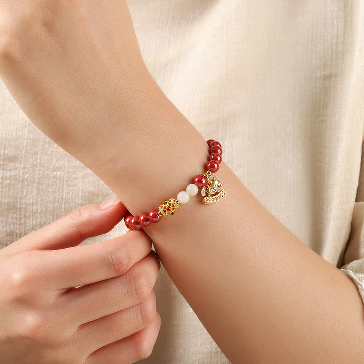 Buddha Stones Year Of The Horse Cinnabar Copper Hetian Jade Concentration Bracelet - image 12