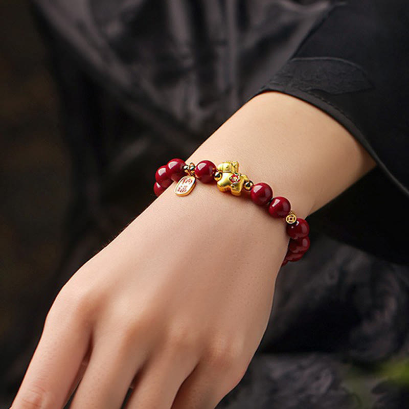 Buddha Stones Year Of The Horse Cinnabar Blessing Bracelet - image 8