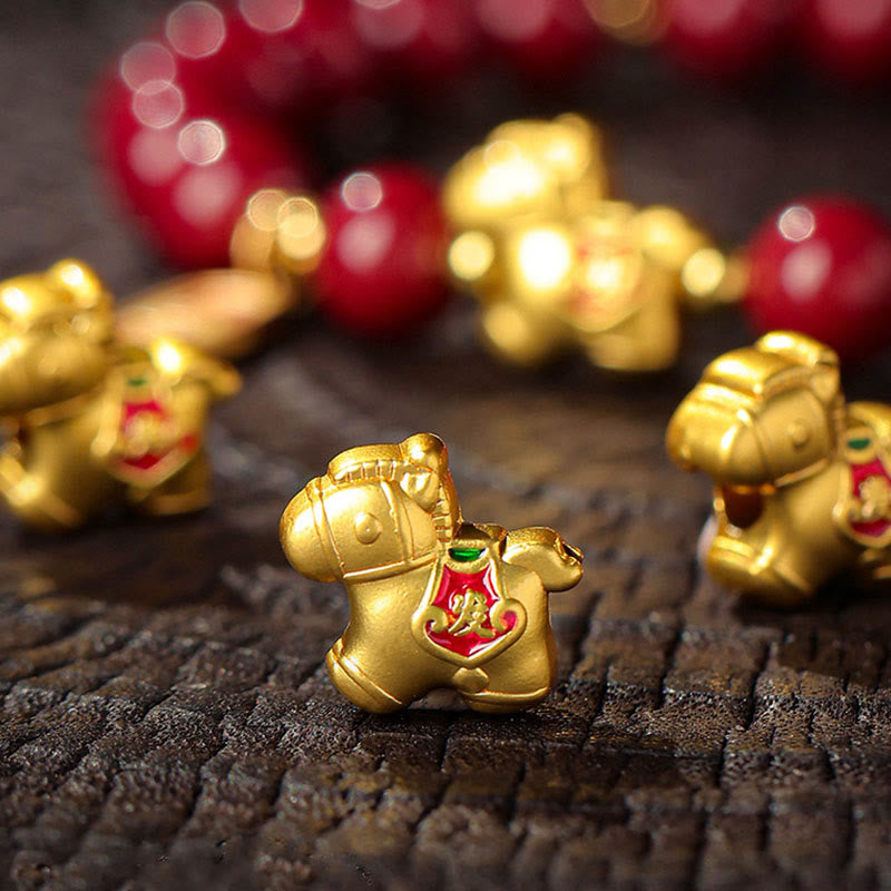 Buddha Stones Year Of The Horse Cinnabar Blessing Bracelet - image 14