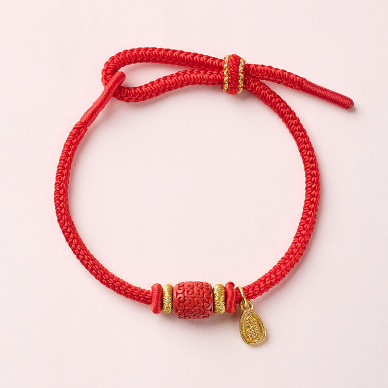 Buddha Stones Om Mani Padme Hum Fu Character Copper Red String Luck Bracelet - image 10