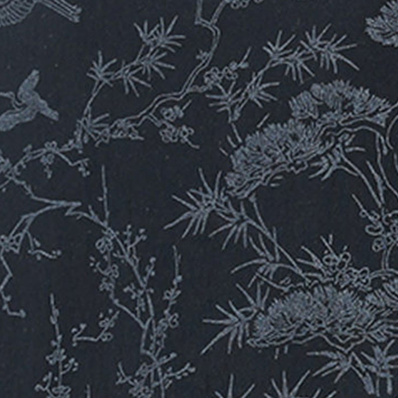 Buddha Stones Summer Crane Pine Tree Pattern Tang Suit Men's Frog-Button Half Sleeve Cotton Shirt With Pockets - image 6