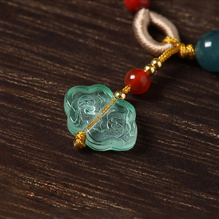 Buddha Stones Year of the Horse Copper Cinnabar Blue Chalcedony Red Agate Liuli Luck Phone Hanging Decoration - image 10