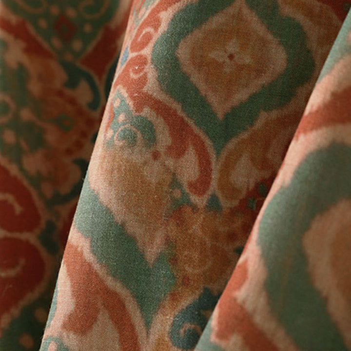 Buddha Stones Printing Chinese Frog-Button Long Sleeve Stand Collar Women's Shirt With Pockets - image 6